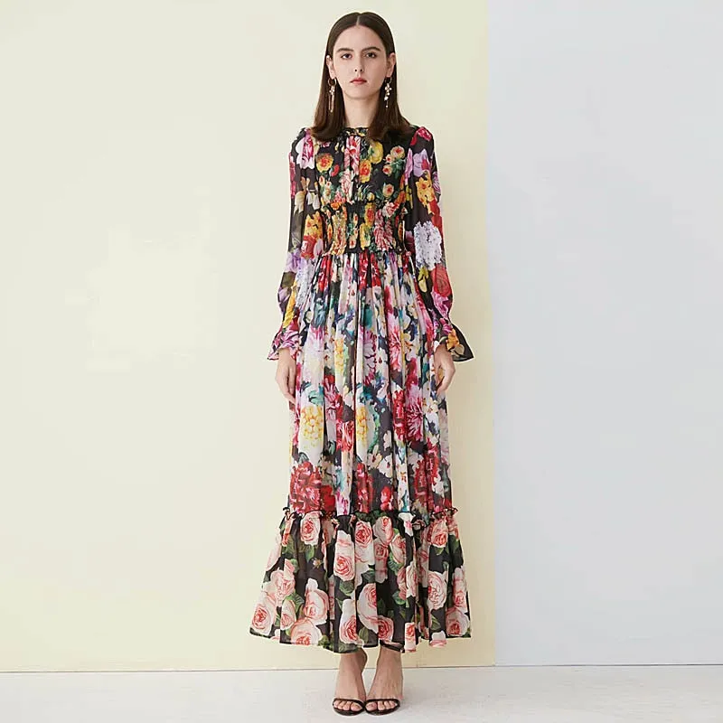 RIO Floral Print Chiffon Dress