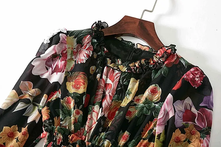 RIO Floral Print Chiffon Dress