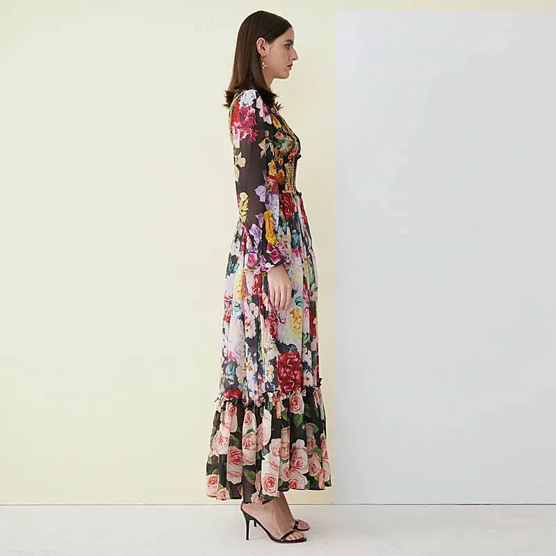 RIO Floral Print Chiffon Dress