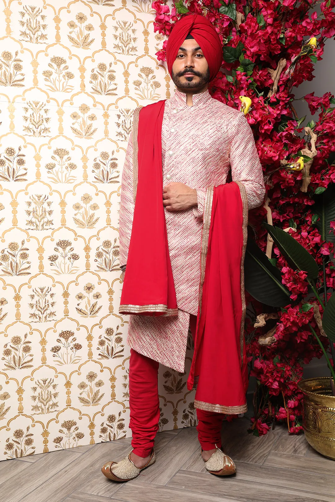 RISHI Striped Sherwani Jacket