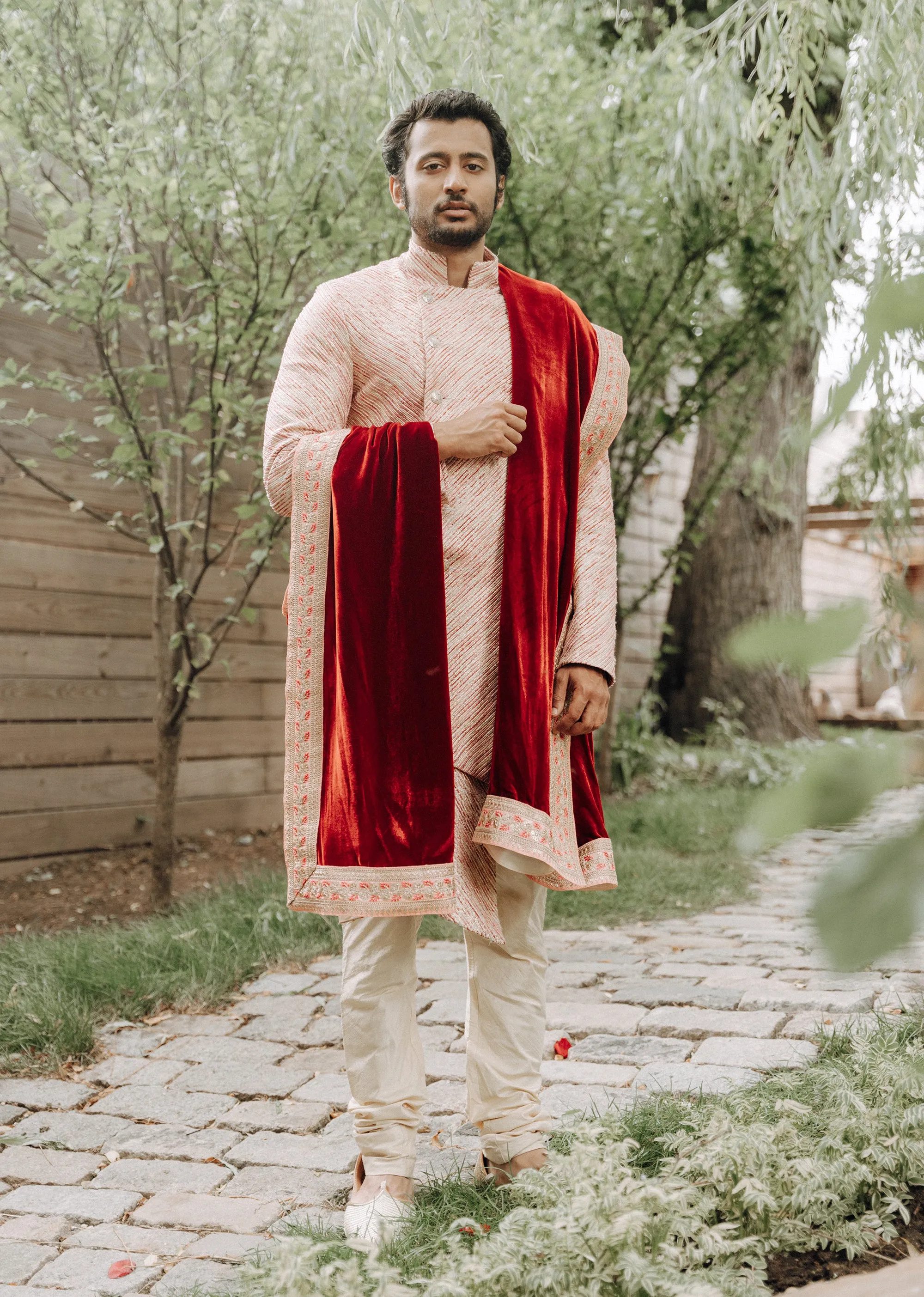 RISHI Striped Sherwani Jacket