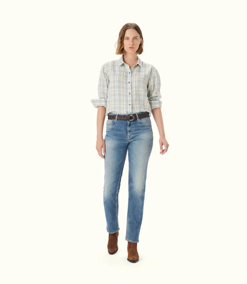 R.M.Williams - Hopeland Linen Shirt - Check - Jade