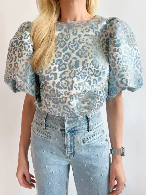 Round Neck Puff Sleeve Top