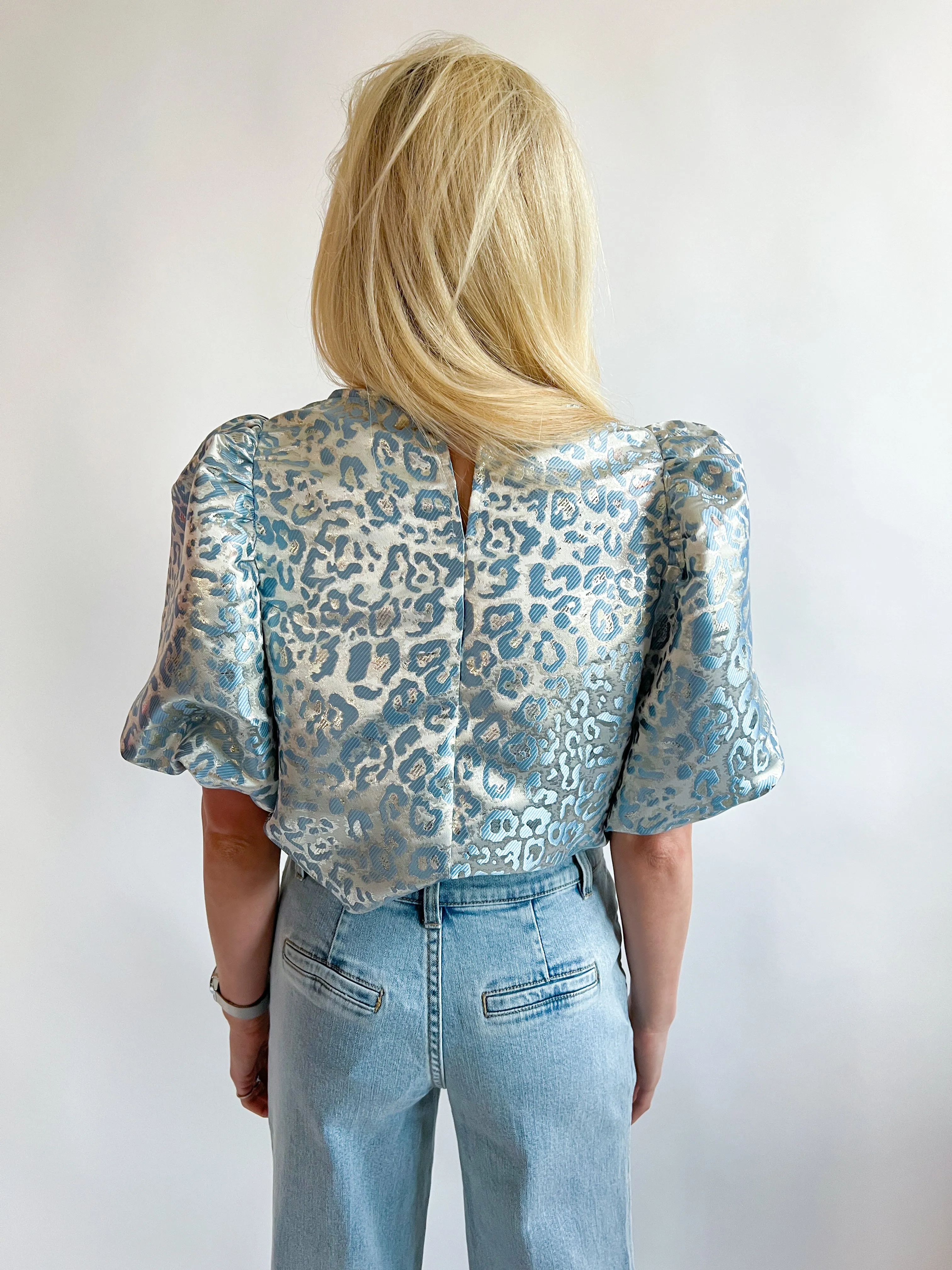 Round Neck Puff Sleeve Top