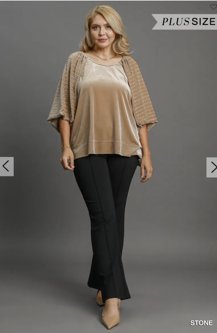 Round Neck Velvet Top