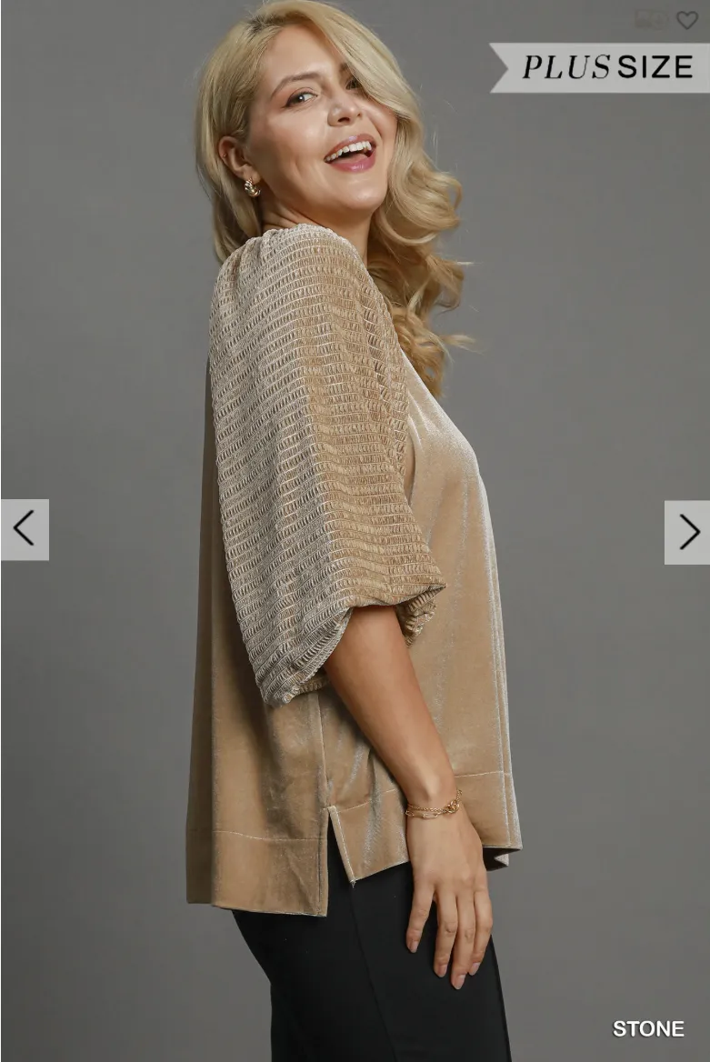 Round Neck Velvet Top