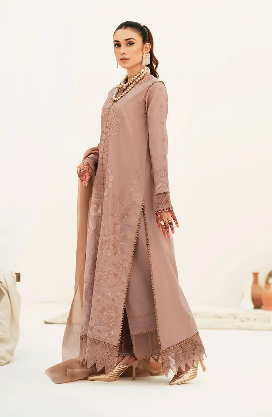 Rusty Pink Embroidered Pakistani Salwar Kameez with Dupatta Dress