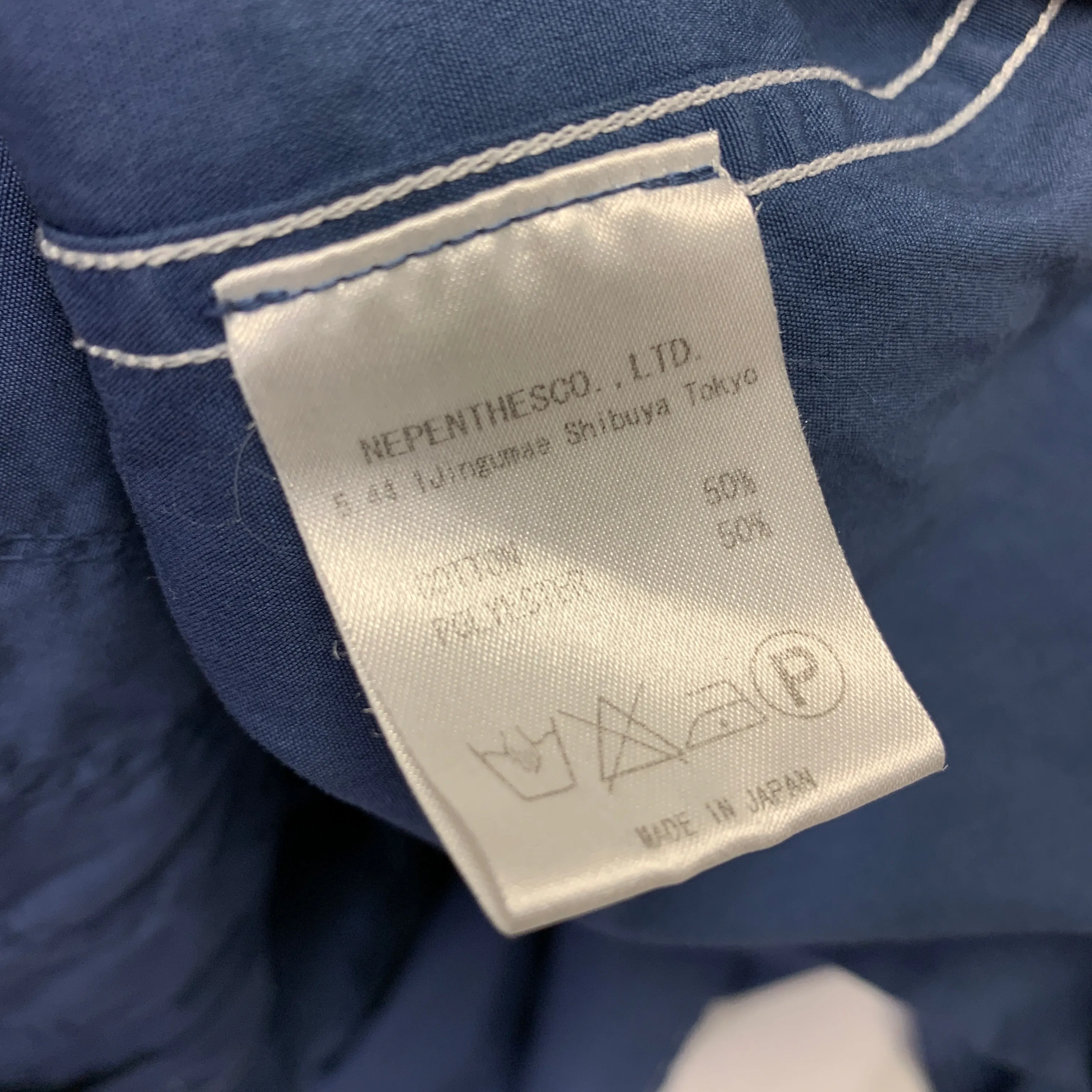 [S] Needles Rebuild Ribbon Cut Oversized Indigo Dress Shirt