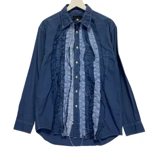 [S] Needles Rebuild Ribbon Cut Oversized Indigo Dress Shirt