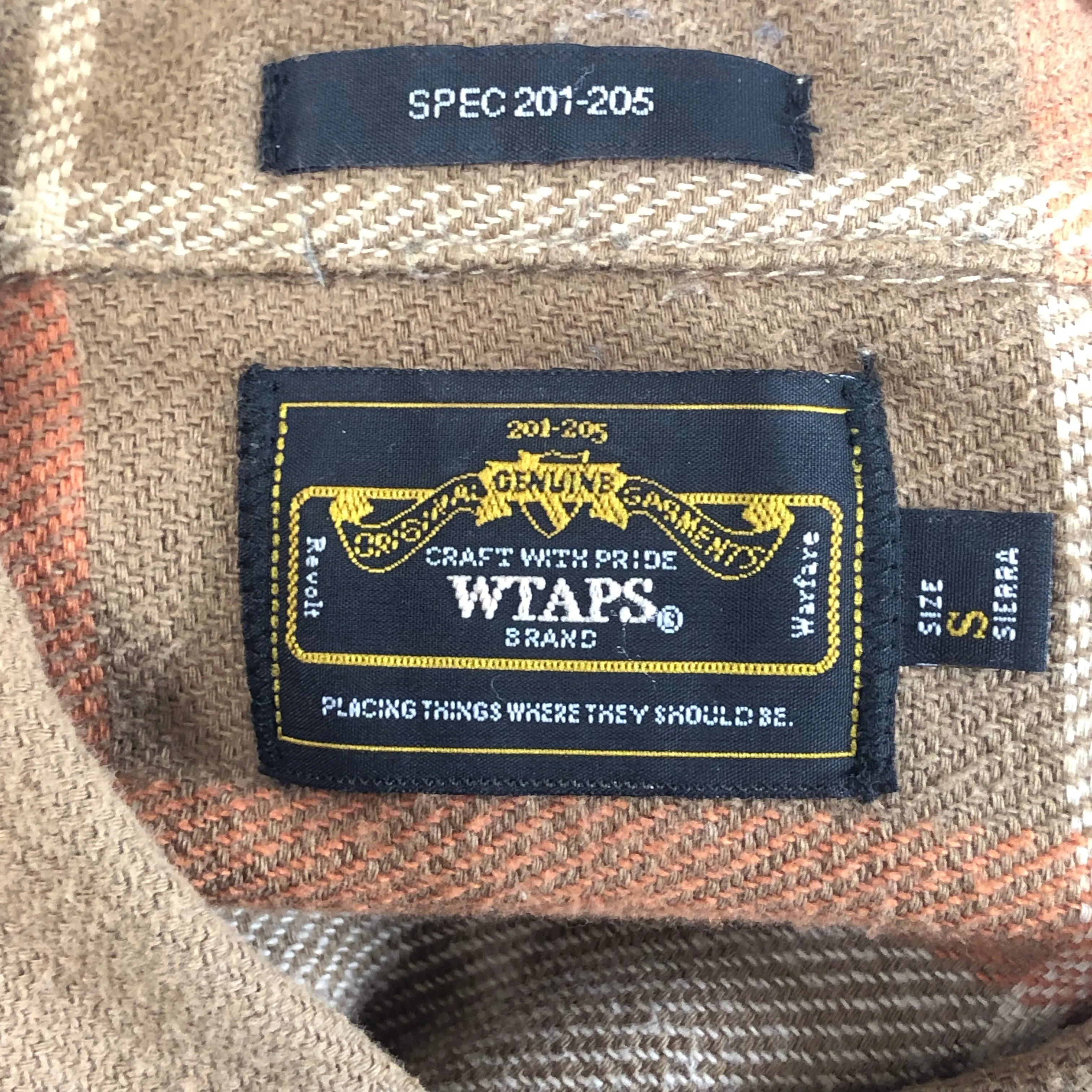 [S] WTaps Union Flannel L/S Shirt Beige S