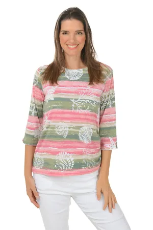 Sage Seashell Side Tie Top