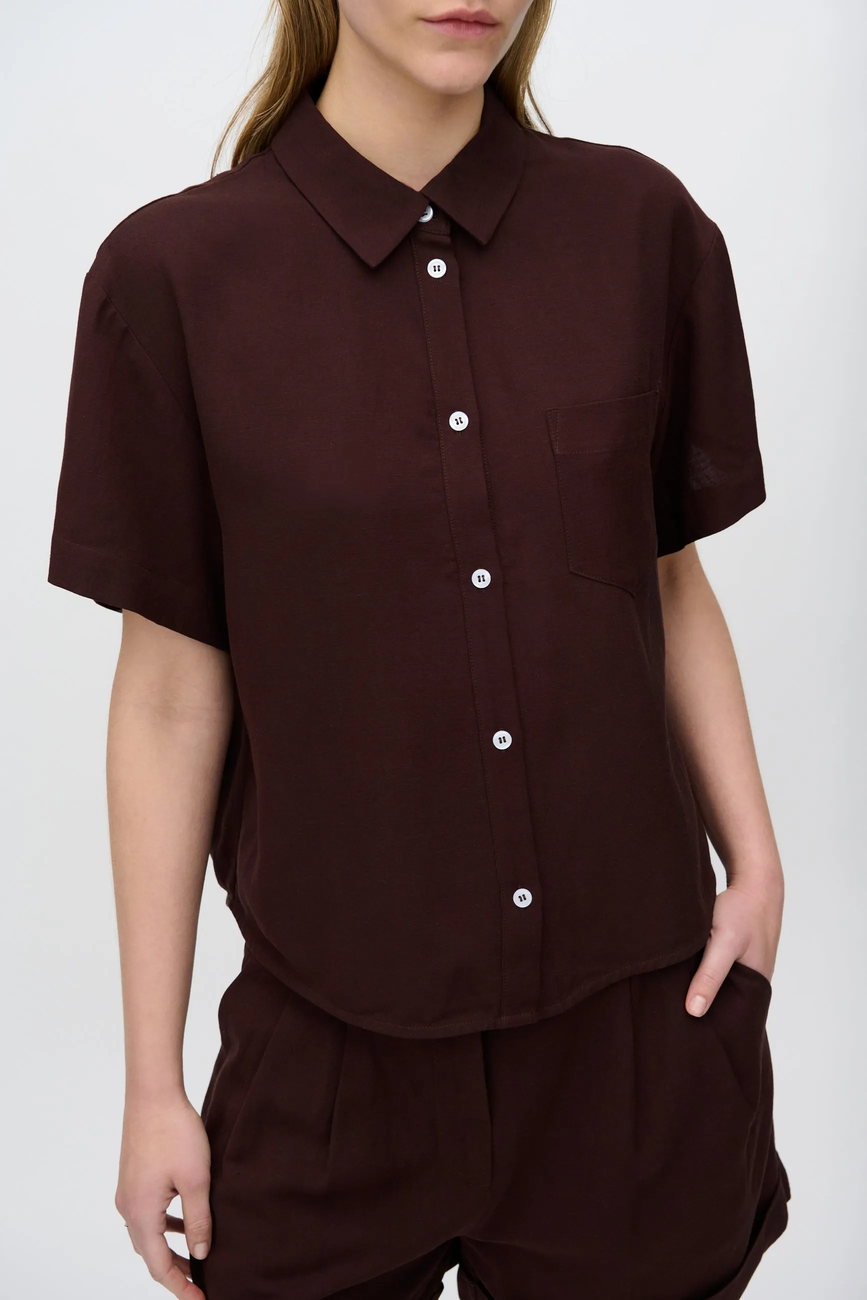 Sage short sleeved shirt 3069 - French Roast