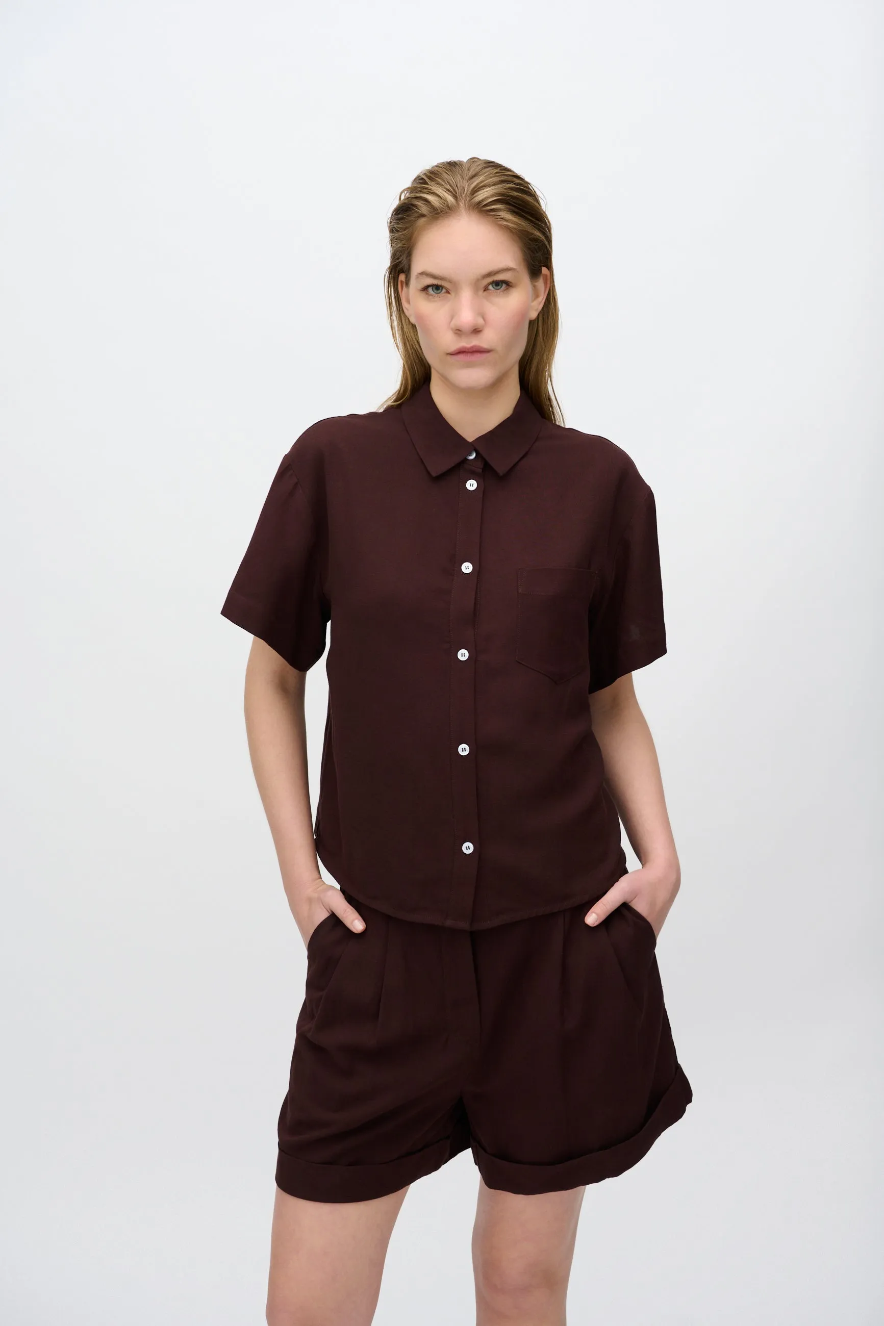 Sage short sleeved shirt 3069 - French Roast