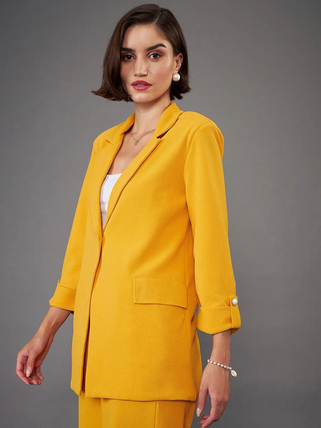 SASSAFRAS worklyf Self-Design Single-Breasted Blazers