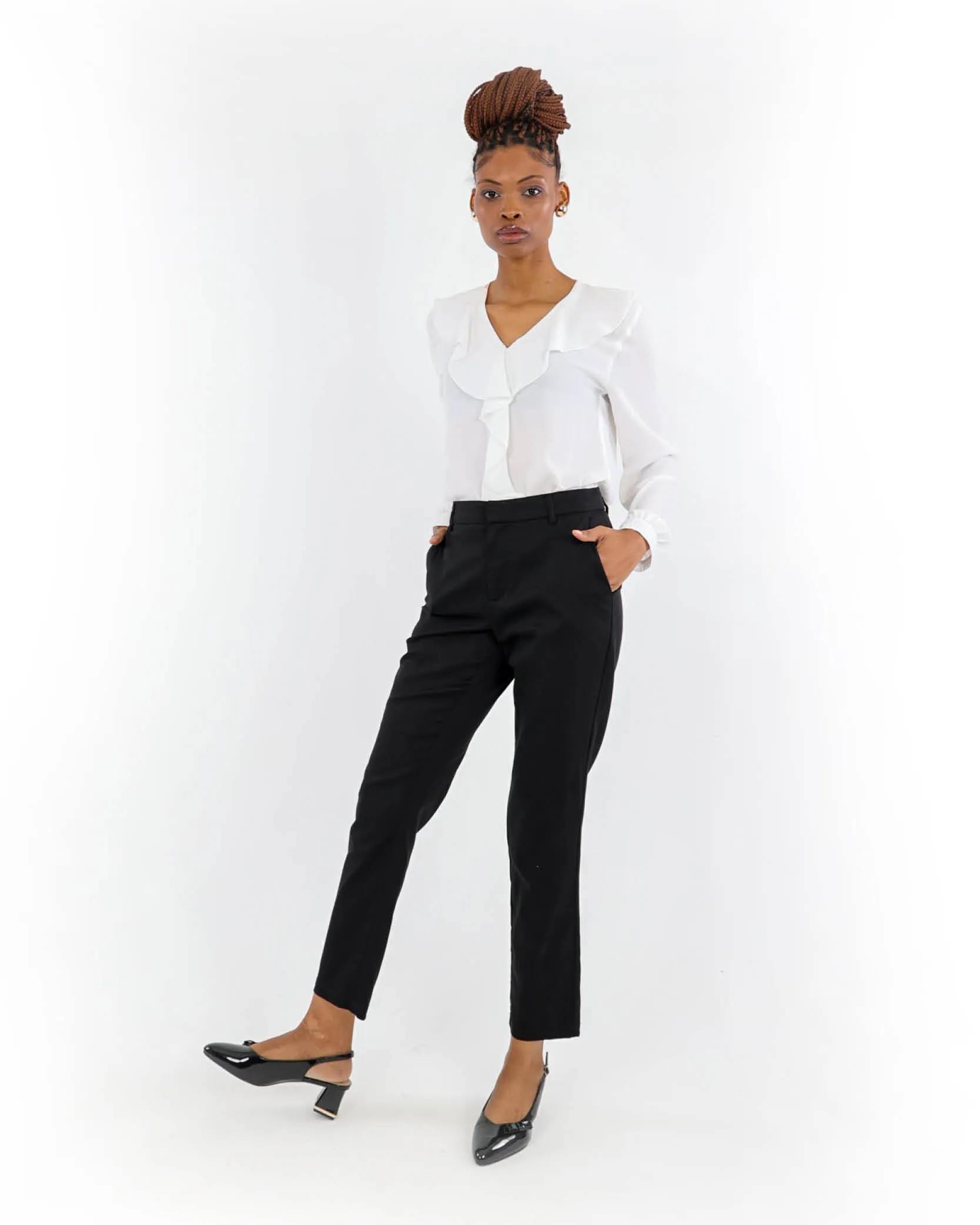 Sateen Slim Leg Pants