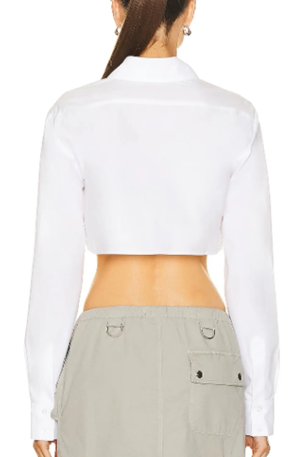 Seafoam White Crop Shirt
