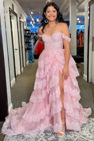 Sequin Appliques Off-the-Shoulder Ruffle Tie Long Gown