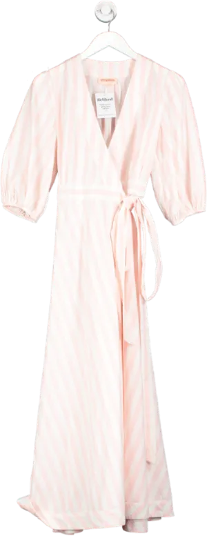 Seraphina Pink Striped The Border Wrap Dress UK 8