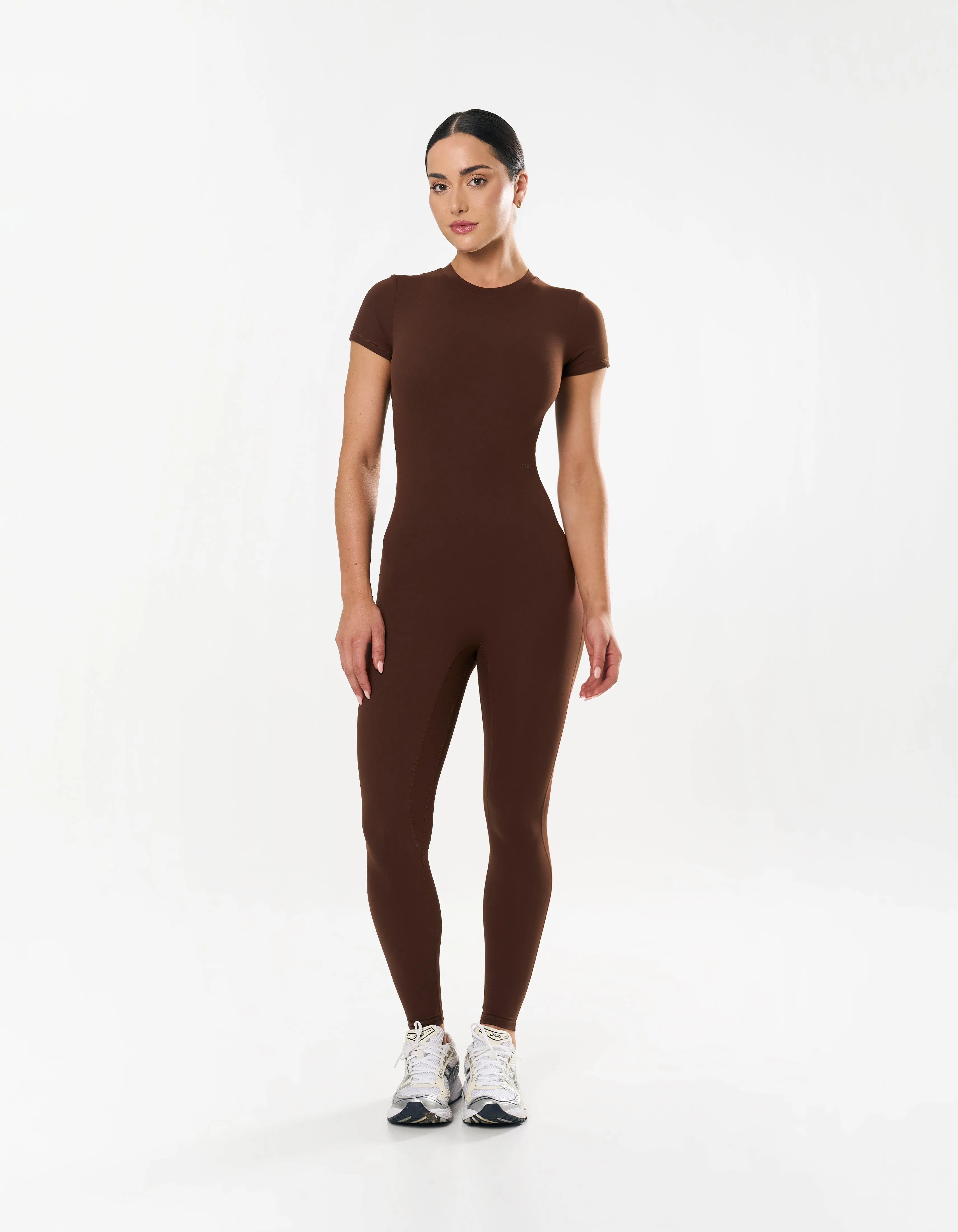 Short Sleeve Full Length Bodysuit NANDEX™ - Chocolate