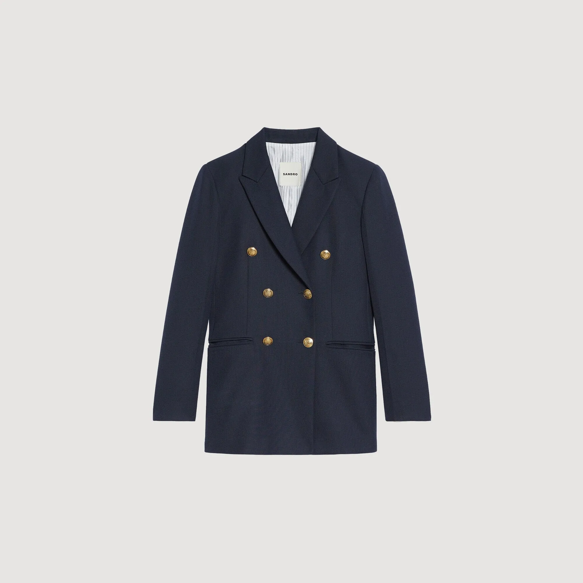 Sienne Double-Breasted Suit Jacket Navy Blue