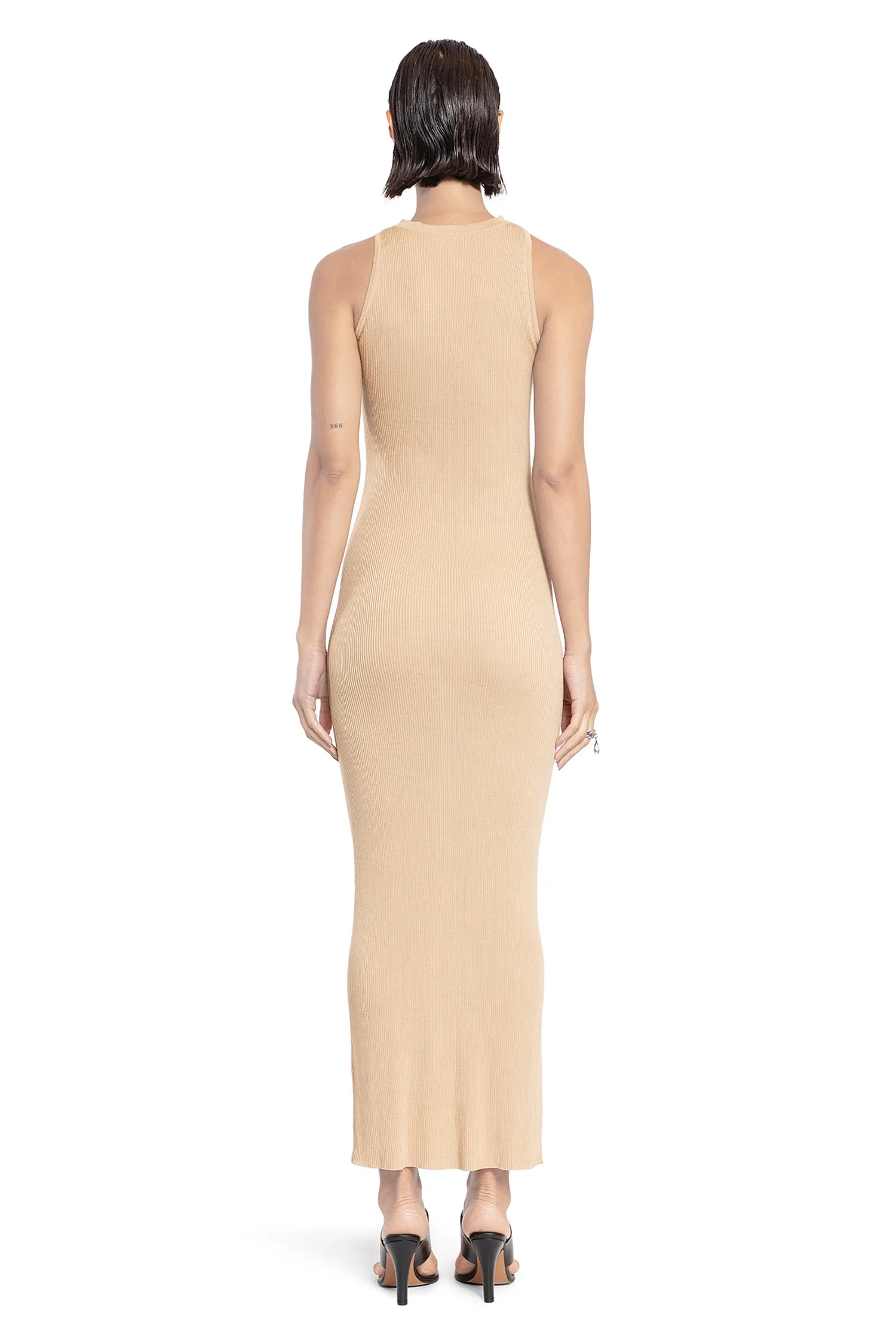 Silk Jersey Sleeveless Maxi in Tan