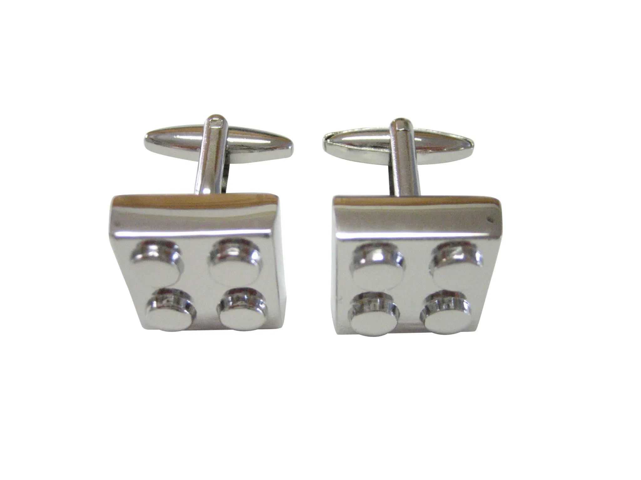 Silver Toned Building Block Cufflinks