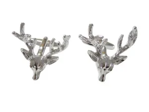 Silver Toned Deer Head Cufflinks