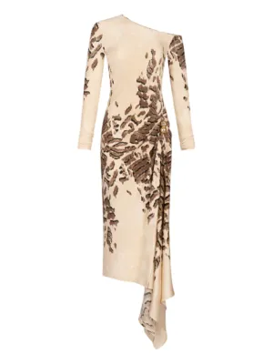 Silvia Tcherassi Tahia Dress in Beige Abstract Animal