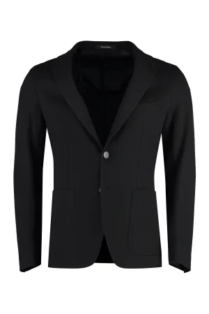 Single-breasted cotton blazer