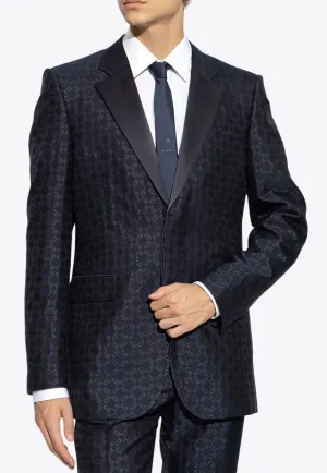 Single-Breasted Logo Monogram Blazer