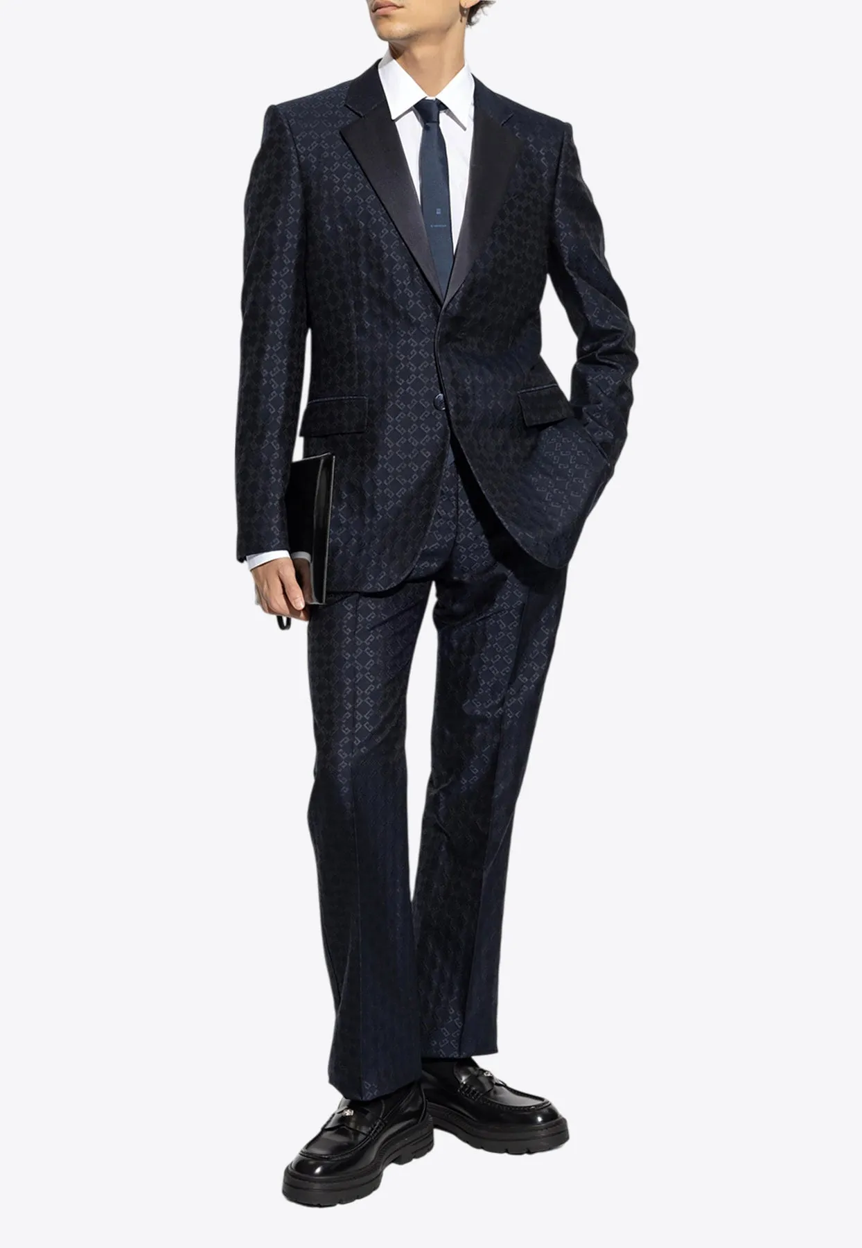 Single-Breasted Logo Monogram Blazer