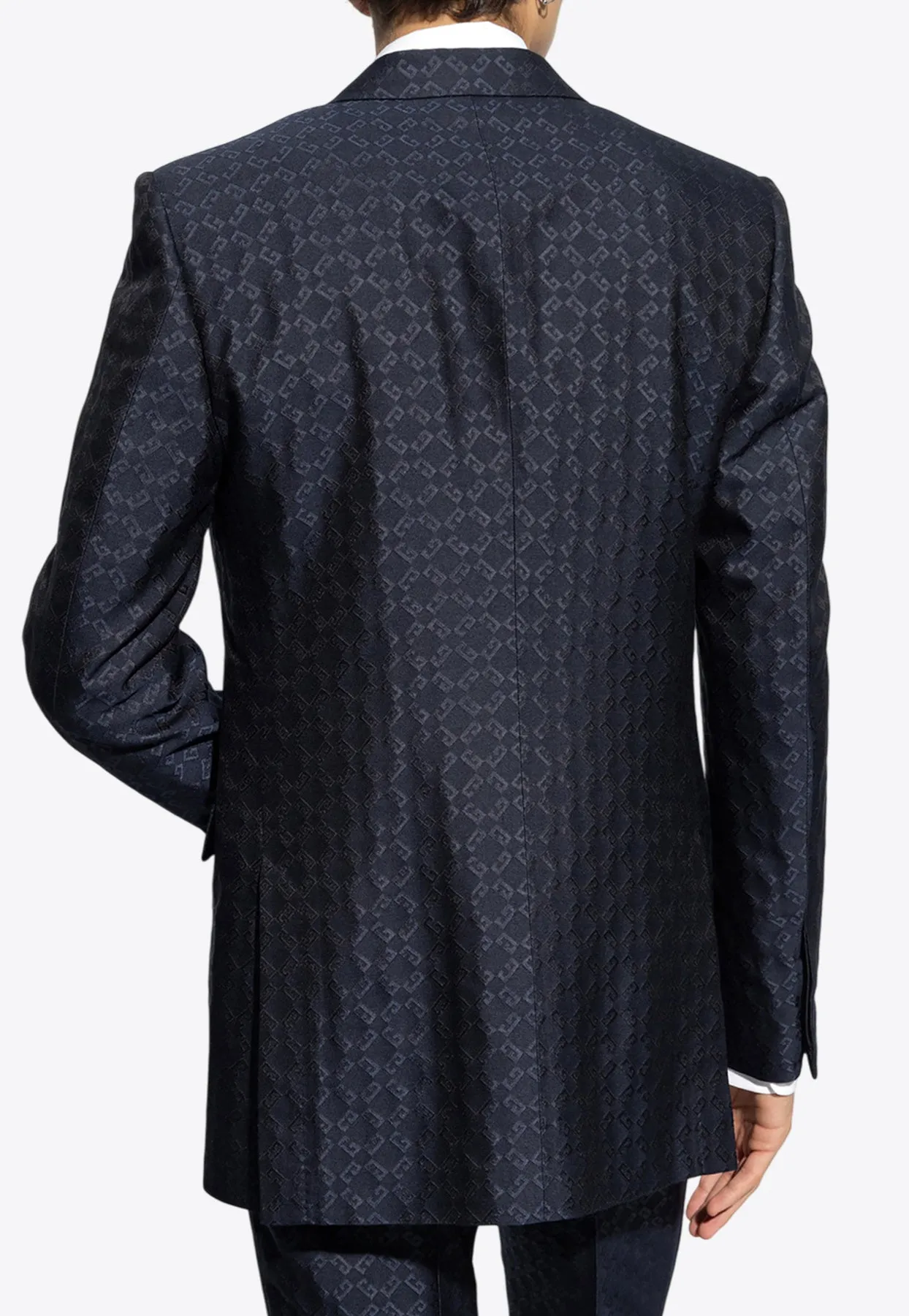 Single-Breasted Logo Monogram Blazer