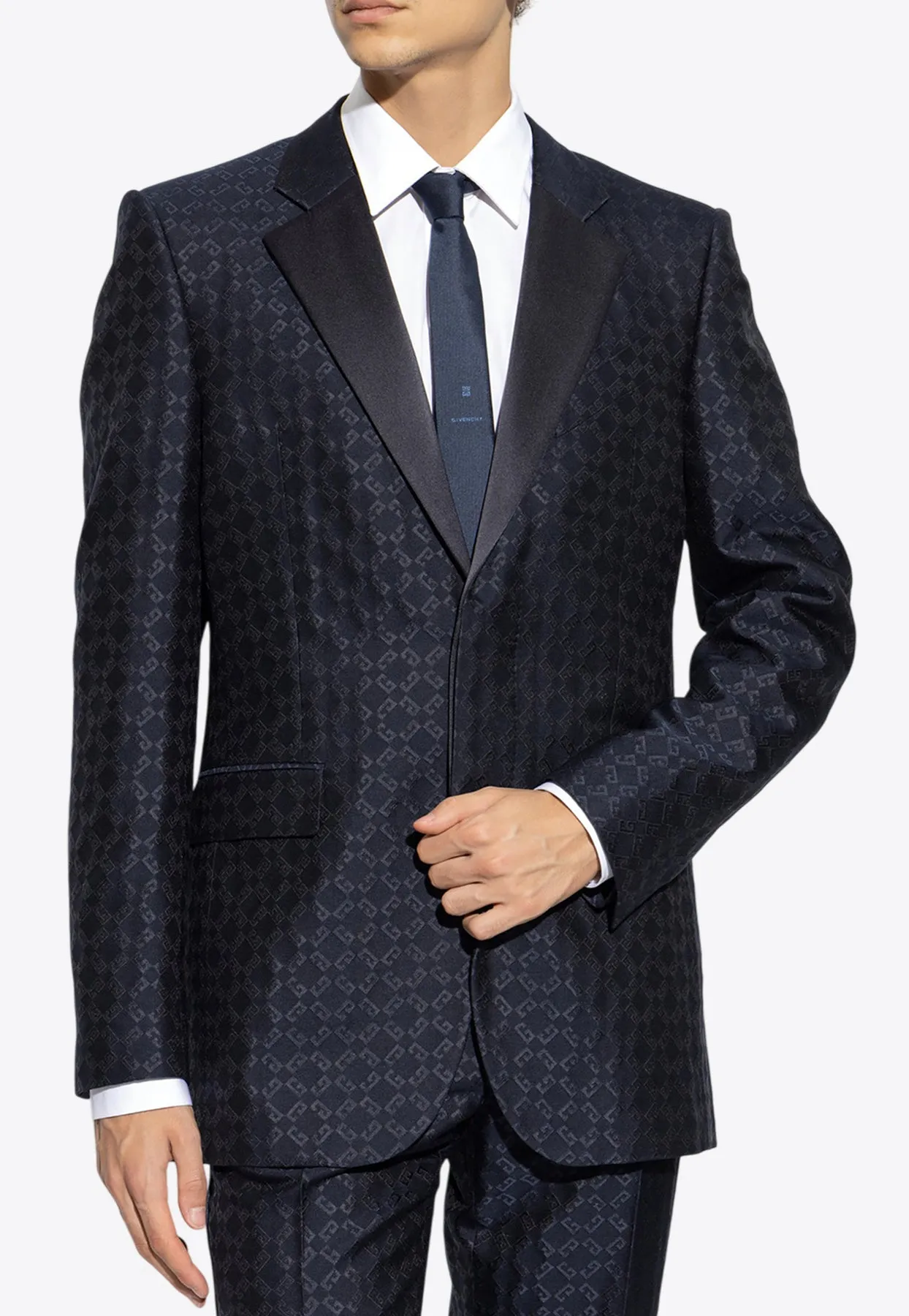 Single-Breasted Logo Monogram Blazer