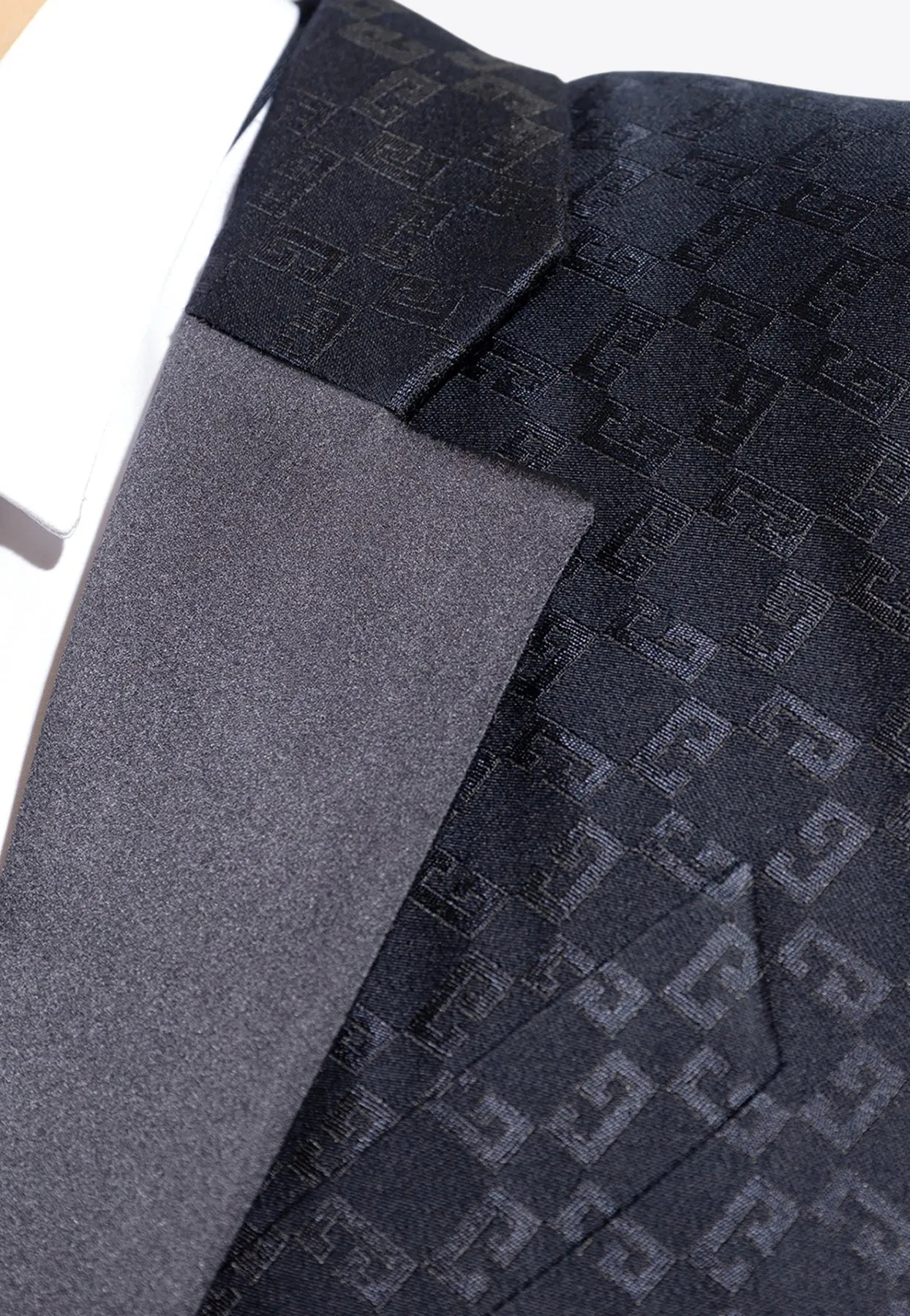Single-Breasted Logo Monogram Blazer