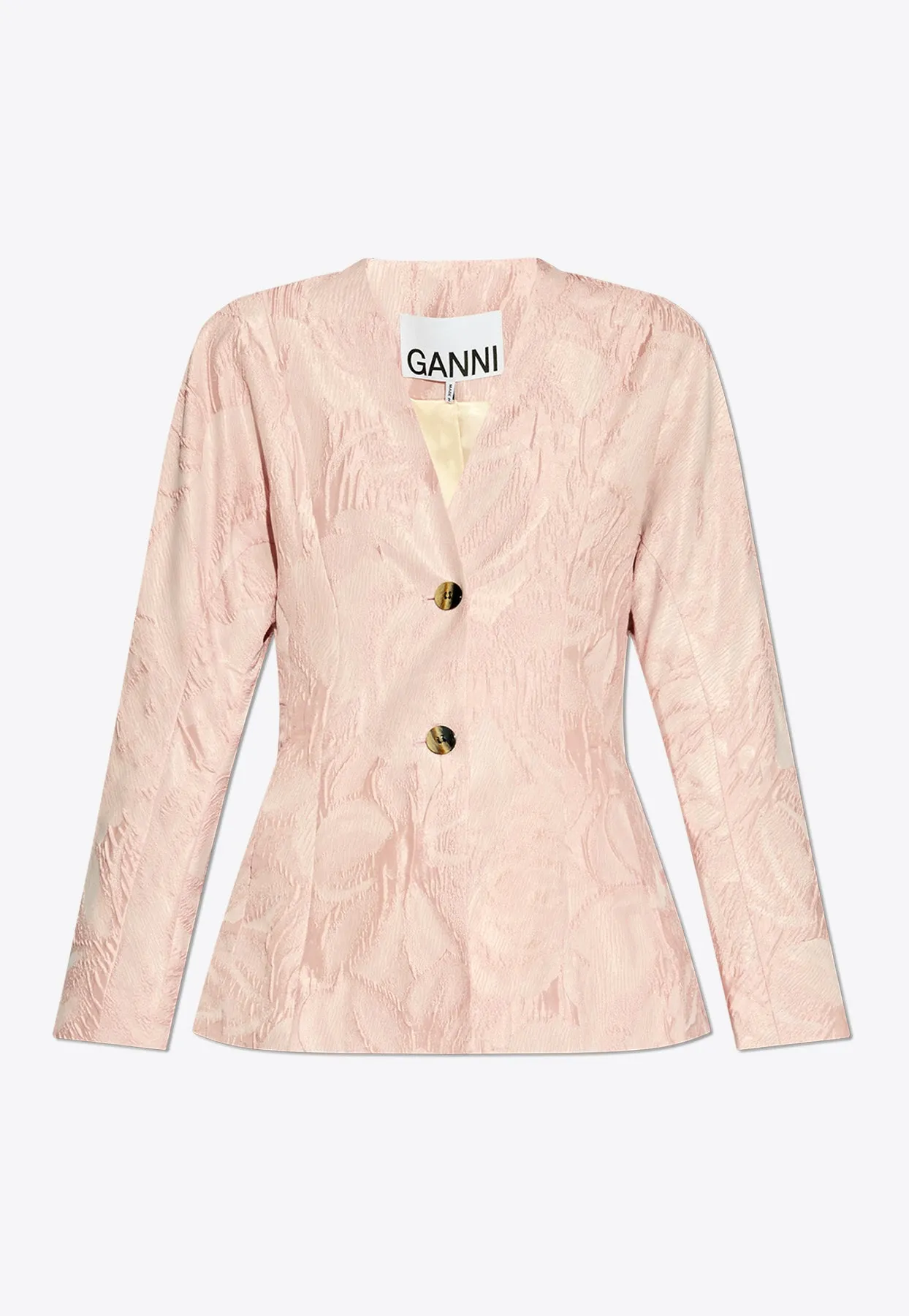 Single-Breasted Textured Cloqué Blazer