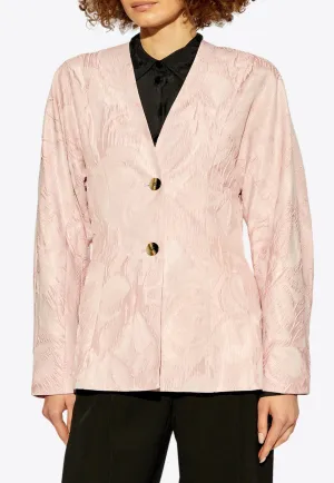 Single-Breasted Textured Cloqué Blazer
