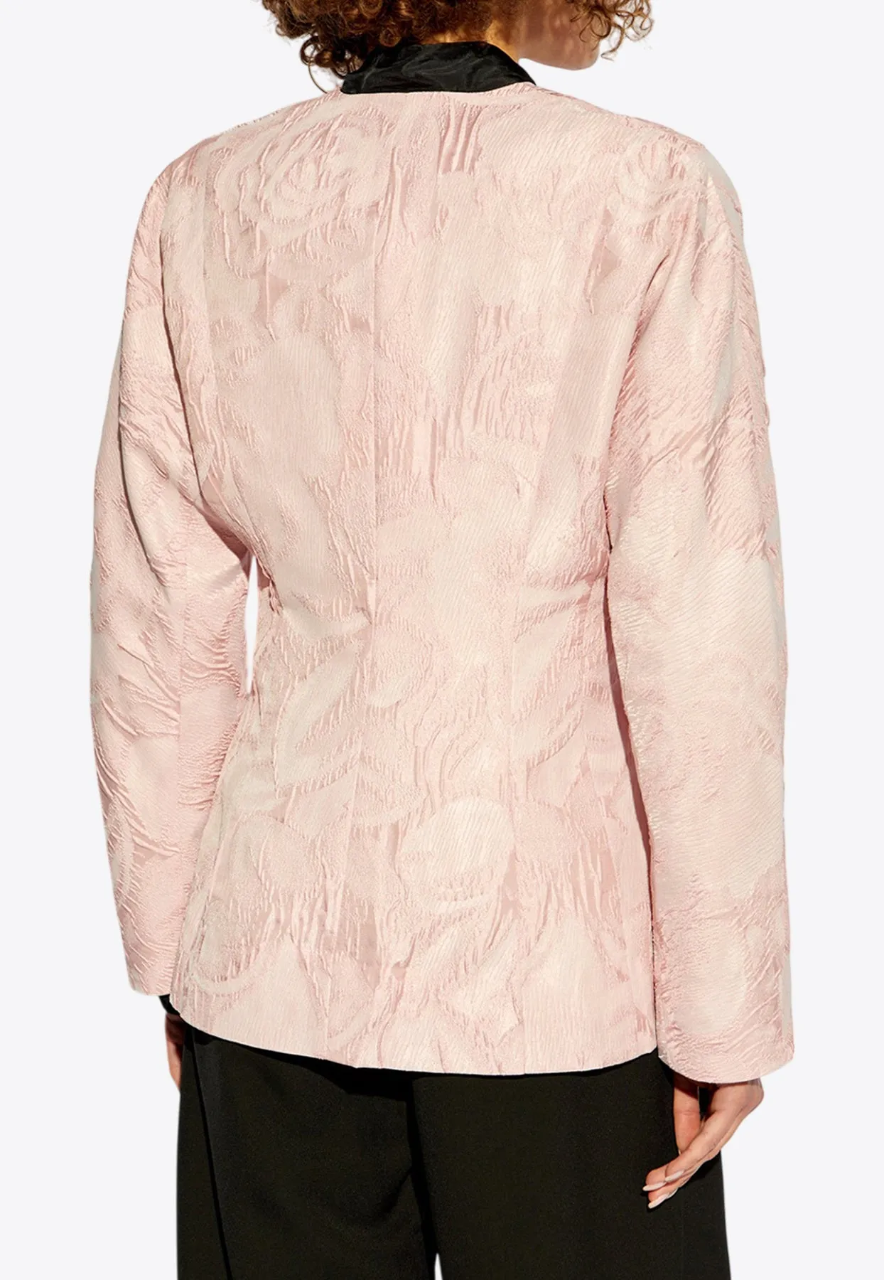 Single-Breasted Textured Cloqué Blazer