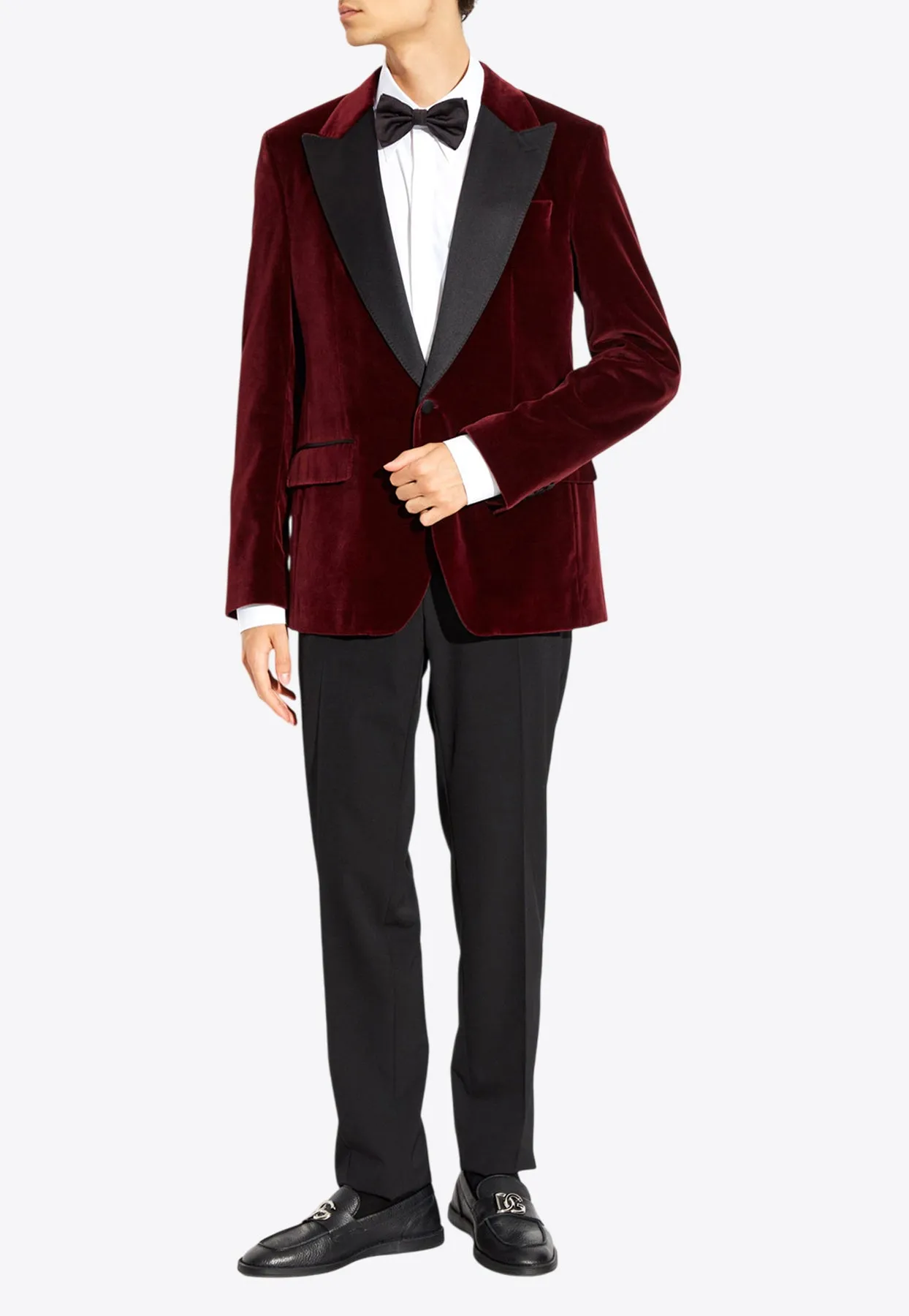 Single-Breasted Tuxedo Velvet Jacket