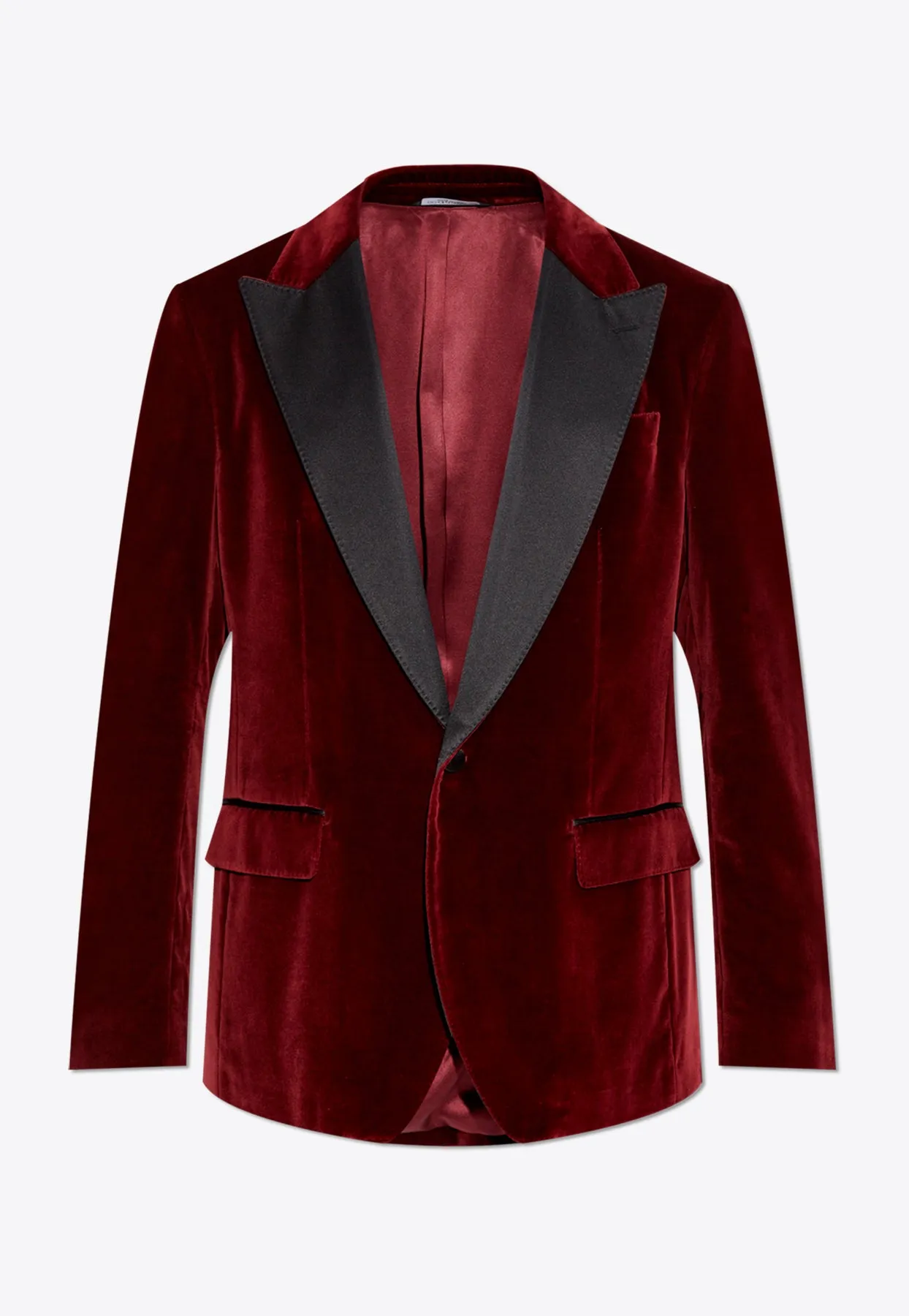 Single-Breasted Tuxedo Velvet Jacket