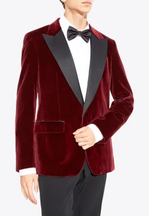 Single-Breasted Tuxedo Velvet Jacket