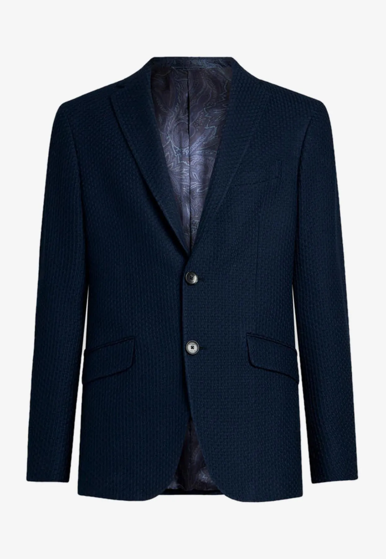 Single-Breasted Worked Weave Blazer