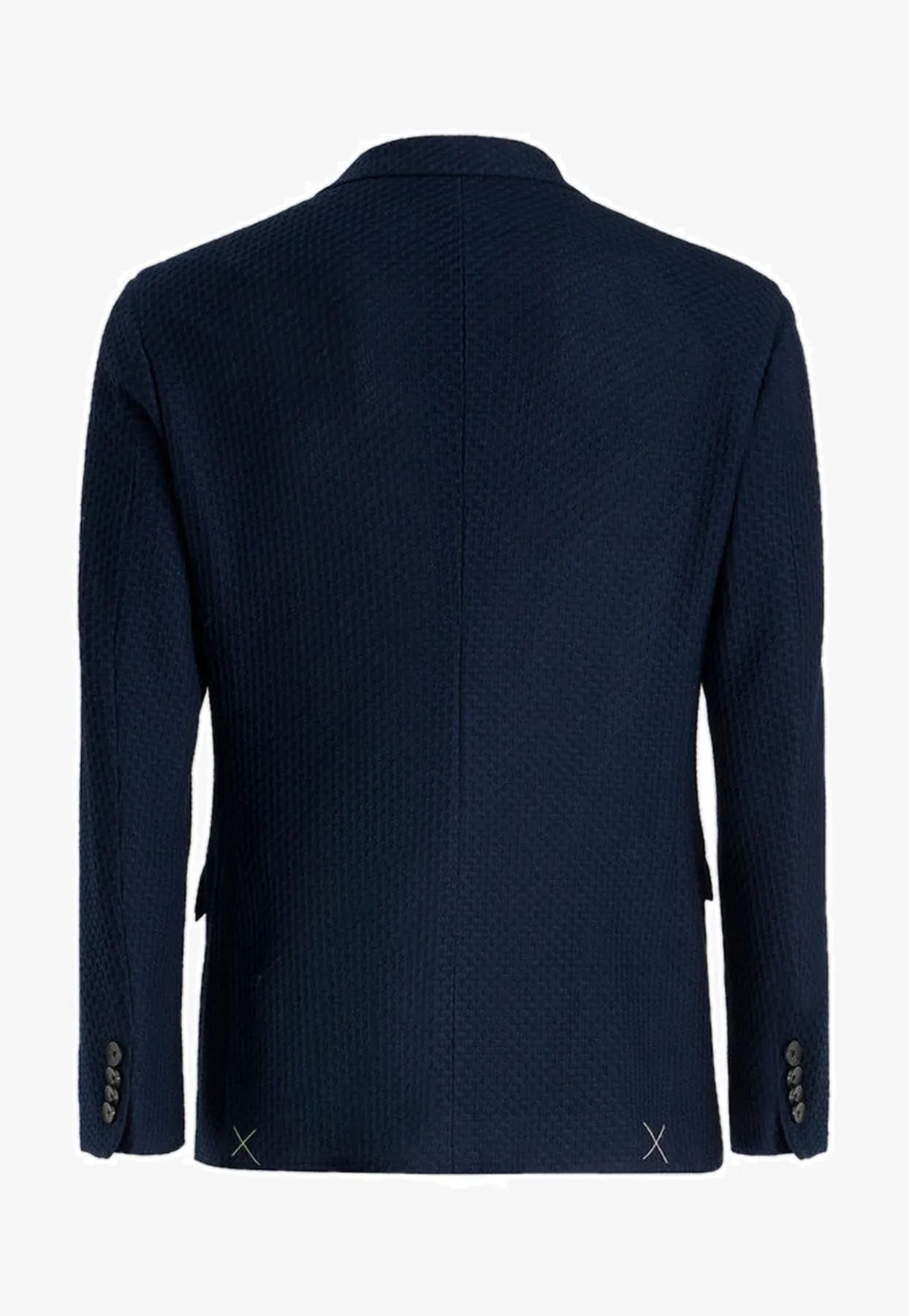 Single-Breasted Worked Weave Blazer