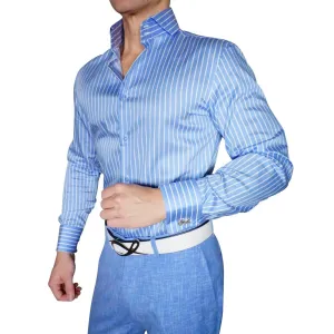 Sky Blu Chalk Stripe Dress Shirt @ The Vault