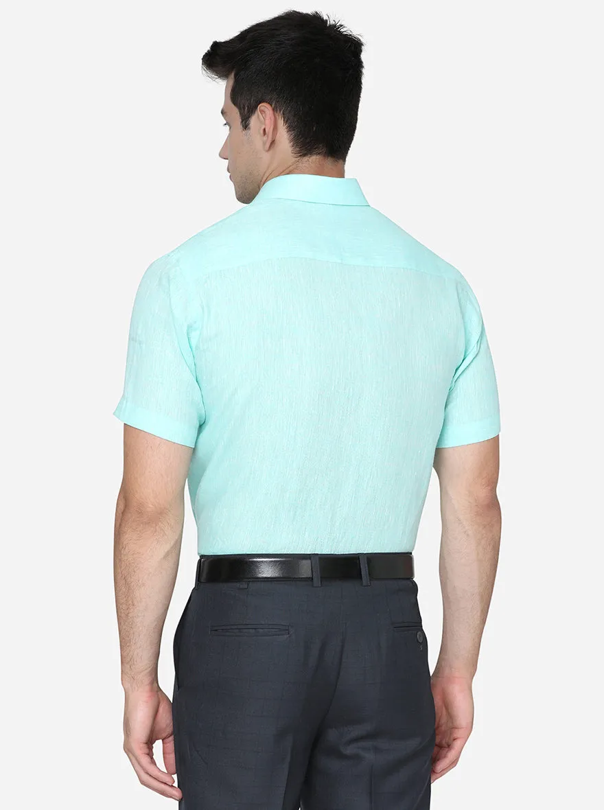 Sky Blue Solid Slim Fit Formal Shirt | JadeBlue