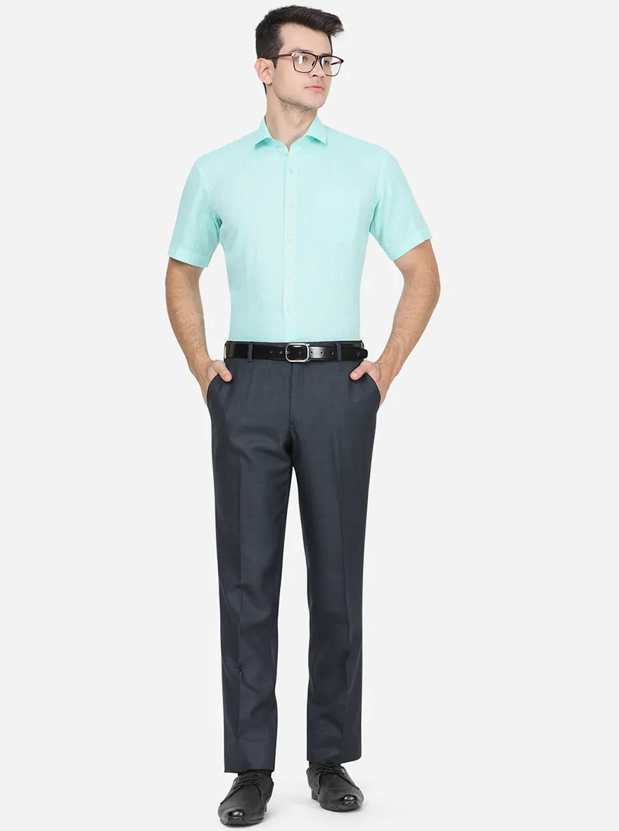 Sky Blue Solid Slim Fit Formal Shirt | JadeBlue