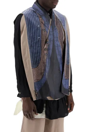 sleeveless blazer with trom