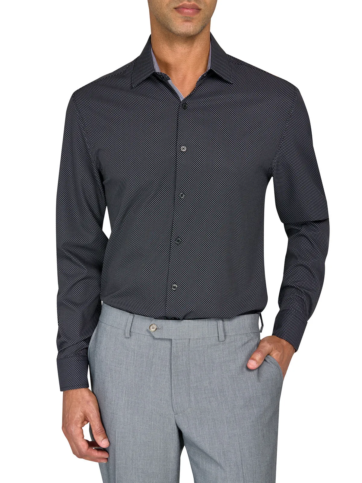 Slim Fit Mini Dot Performance Dress Shirt