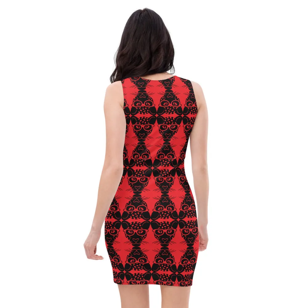 Smart Leopard All Over Print Fitted Dress