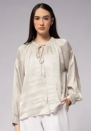 Smocked Detail Puff Sleeve Blouse