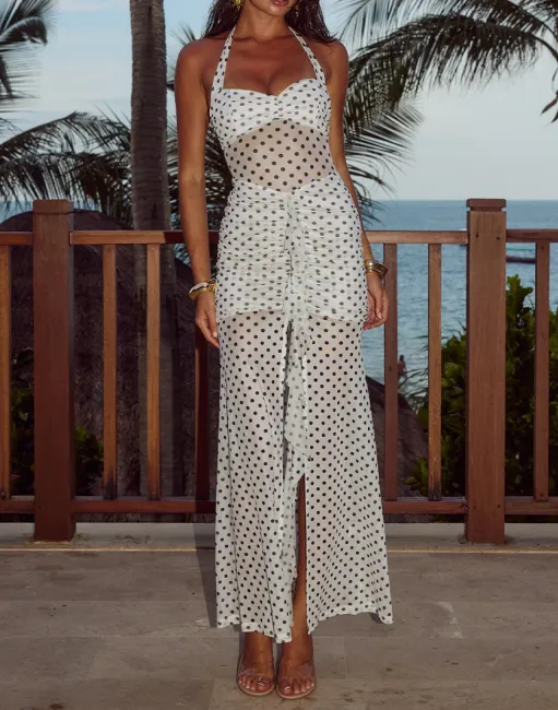Spliced Mesh Sling Dress
